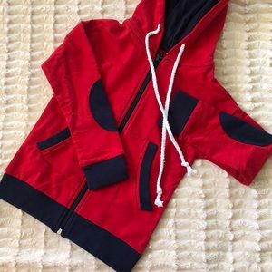 New! Boys zippered sweatshirt, hood and pockets.